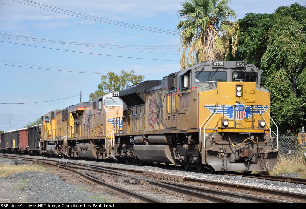 Eastbound rock train at Tower 112